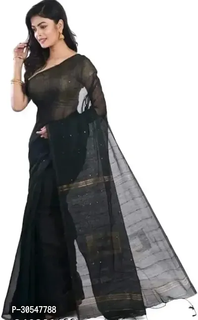 Cotton Silk Sequins Work Saree with Blouse Piece