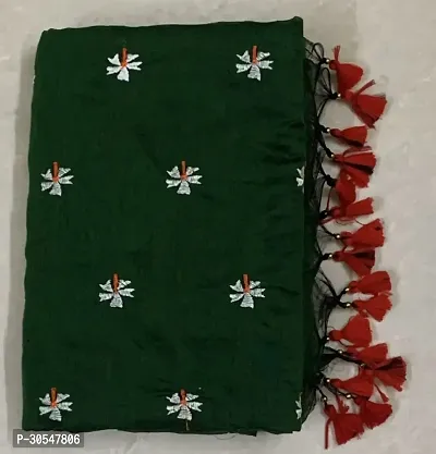 Handloom Khadi Cotton Shiuli Flower Embroidered Design Saree With Bouse Piece-thumb0