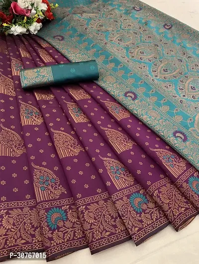 Stylish Art Silk Saree Jacquard Weaving Zari Saree For Women-thumb0