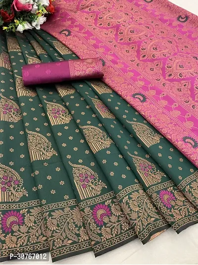 Stylish Art Silk Saree Jacquard Weaving Zari Saree For Women