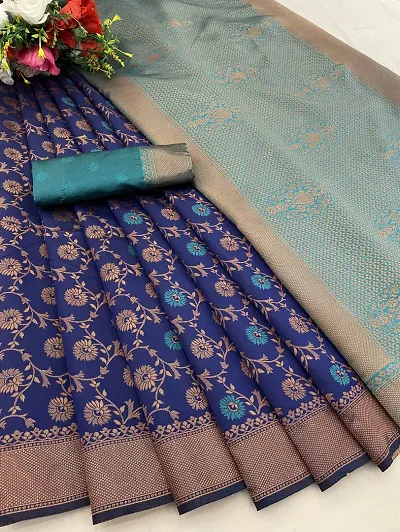 Stylish Art Silk Saree Jacquard Weaving Zari Saree For Women