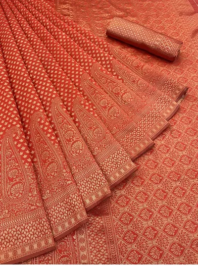 Stylish Haathi Border Silk Woven Saree With Running Blouse Piece For Women