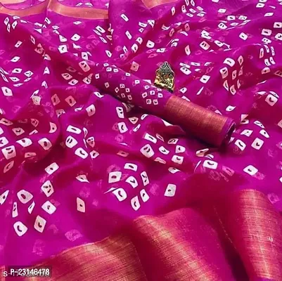 Cotton Blend Printed Saree with Blouse Piece-thumb0