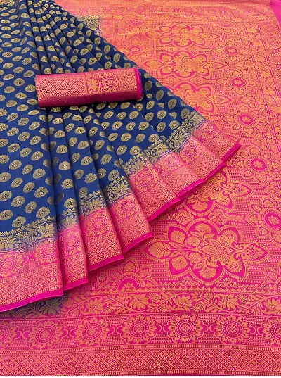 Attractive Art Silk Saree with Blouse piece