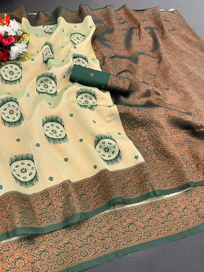 Banarasi Silk Woven Design Sarees with Blouse Piece