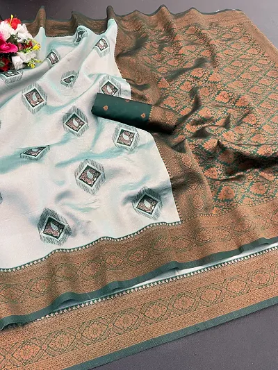 Elegant Art Silk Saree with Blouse piece For Women