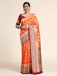 Silk Blend Woven Design Saree With Blouse Piece-thumb3