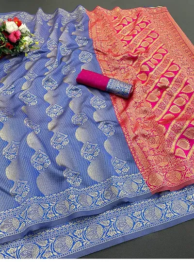 Attractive Art Silk Saree with Blouse piece 