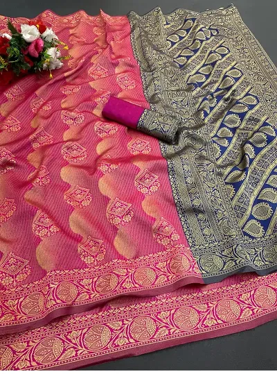 Kanjeevaram Jacquard Sarees with Blouse Piece