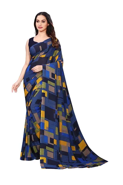 Trendy Women Georgette Saree with Blouse piece