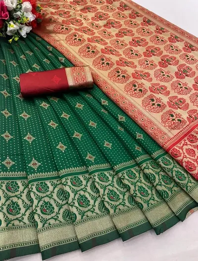 Must Have Art Silk Saree with Blouse piece 