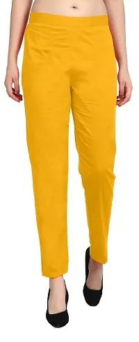 SriSaras Women's Straight Fit Cotton Pants/Trousers-thumb2