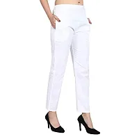 SriSaras Women's Straight Fit Cotton Pants/Trousers-thumb2