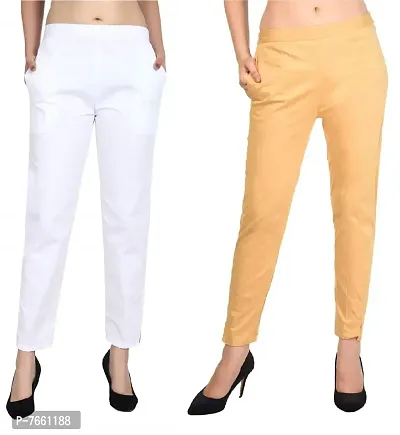 Merino Cream Plain-Solid Premium Cotton Pant For Men