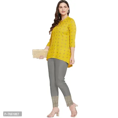SriSaras Women's Regular Fit Silk Gold Border Pants/Trousers (2XL, Silver)-thumb4