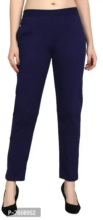 SriSaras Women's Regular Fit Cotton Trouser