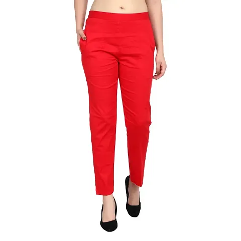 SriSaras Women's, Girl's Regular Fit Cotton, Spandex Trouser