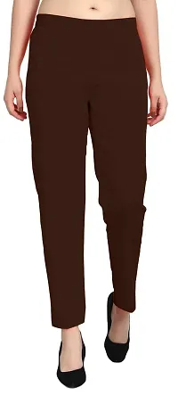 SriSaras Women's Straight Fit Cotton Pants/Trousers-thumb1