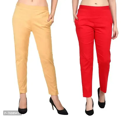 SriSaras Women's Regular Fit Cotton Trouser-thumb0