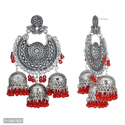 JMBW International traditional Navratri Wedding Bridal Earrings with Maang Tikka Combo for Women and Girls-thumb2