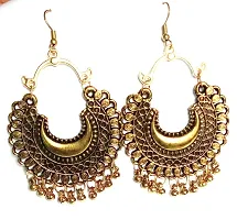 lightweight womens and girls fashion earrings moon layer gold oxidised earrings-thumb3