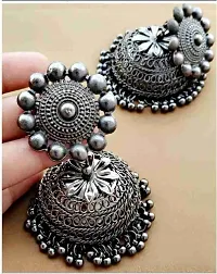 JMBW Z-BLACK BEAUTIFUL OXIDISED JHUMKA EARRING FOR GIRLS/WOMENS-thumb1