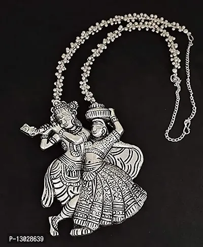 JMBW International Radha Krishna Chain Pendant Necklace for Girls & Women-thumb3