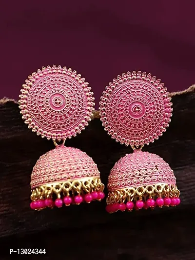 JMBW COMBO OF 2 PAIRS TRADITIONAL GOLD PLATED JHUMKI EARRINGS FOR WOMENS/GIRLS-thumb3