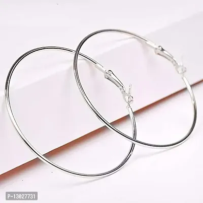 Jmbw Metal Alloy Shinning big hoop Light Wight earrings for womens/girls-thumb2