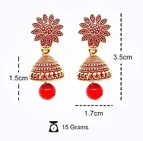 Traditional Golden Fancy Jhumka Earrings Combo for Womens (Set of 6) - Fancy Ethnic Multicolor Small Jhumki Ear Rings Pack for Ladies-thumb4