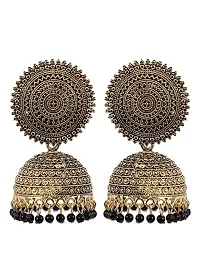 Traditional Multicolor Meenakari Jhumka Gold Plated Earring Set Dome Shaped Jhumki Earrings Combo of 4(pairs)-thumb3