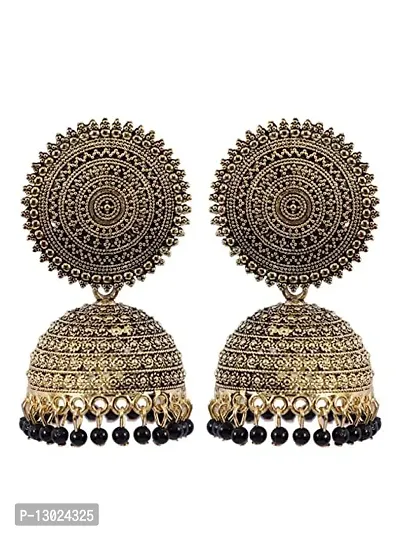 Traditional Multicolor Meenakari Jhumka Gold Plated Earring Set Dome Shaped Jhumki Earrings Combo of 4(pairs)-thumb4