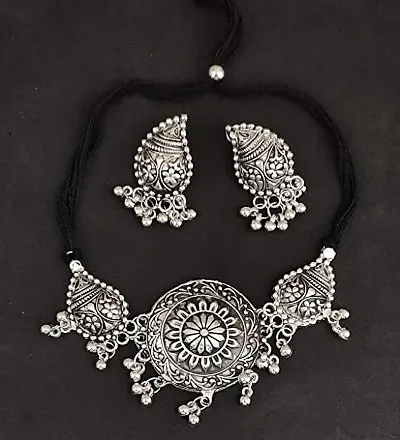 Trendy Oxidised Jewellery Set For Women Latest Choker Necklace Jewellery Set