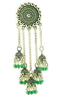 COMBO OF 4(PAIRS) FASHION SHINNING BEADS & PEARLS ALLOY DROUP KUNDAN JHUMKAS FOR WOMENS AND GIRLS-thumb1