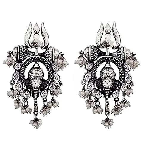 Ganesha Earings with Diamonds