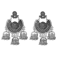 JMBW International traditional Earrings with Maang Tikka For Women/Girls/silver color-thumb2