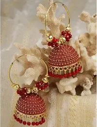 Red Bali Jhumki earring-thumb1