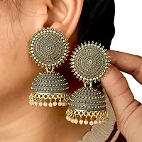 JMBW COMBO OF 2 PAIRS DESIGNER GOLD PLATED JHUMKI EARRINGS FOR WOMENS/GIRLS-thumb3