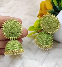 Floral jhumki ( Seagreen and Peach  )-thumb1
