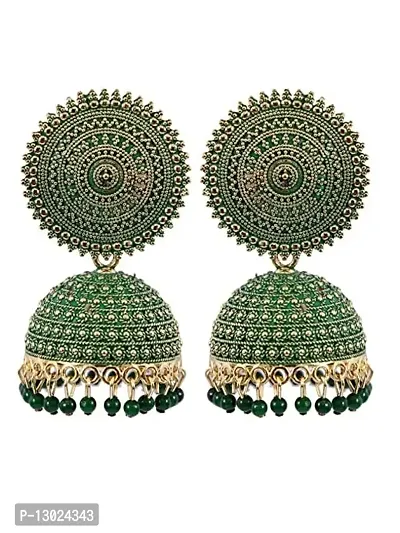 JMBW Fashion Jhumki Earrings for Women- Traditional Bollywood Ethnic Bridal Wedding Indian Pearl Hangings-thumb0