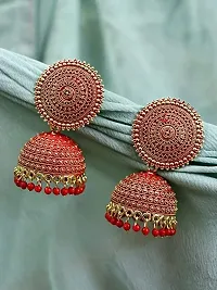 JMBW Fashion Jhumki Earrings for Women- Traditional Bollywood Ethnic Bridal Wedding Indian Pearl Hangings-thumb2