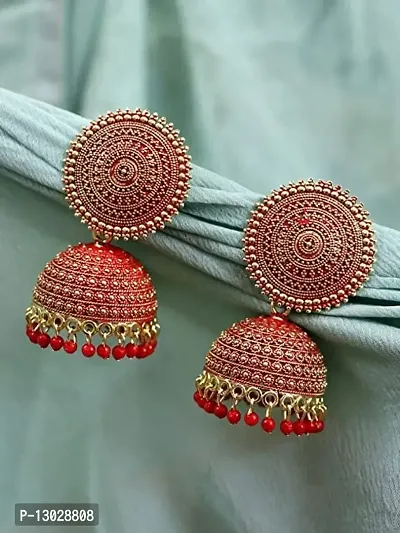 JMBW Fashion Jhumki Earrings for Women- Traditional Bollywood Ethnic Bridal Wedding Indian Pearl Hangings-thumb3