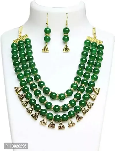 JMBW International Jewellery Fashionable Alloy Gold-plated Jewel Set (Green, Gold)