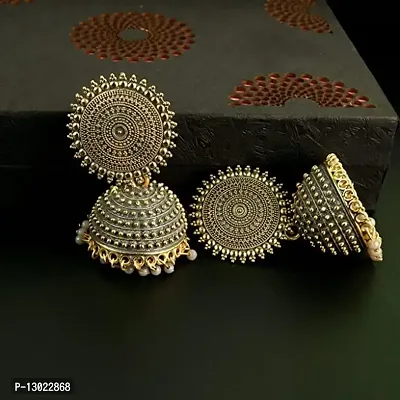 JMBW COMBO OF 2 PAIRS SHINNING GOLD PLATED JHUMKI EARRING FOR WOMENS/GIRLS-thumb4