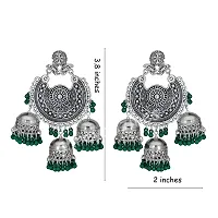 JMBW International Navratri Wedding Bridal Earrings with Maang Tikka Combo for Women and Girls (Green)-thumb2