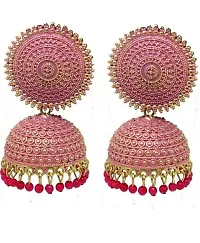 JMBW Fashion Jhumki Earrings for Women- Traditional Bollywood Ethnic Bridal Wedding Indian Pearl Hangings-thumb1