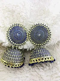 JMBW Fashion Jhumki Earrings for Women- Traditional Bollywood Ethnic Bridal Wedding Indian Pearl Hangings-thumb3