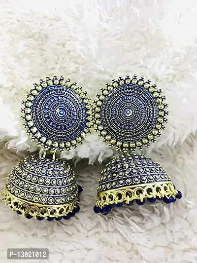 JMBW Fashion Jhumki Earrings for Women- Traditional Bollywood Ethnic Bridal Wedding Indian Pearl Hangings-thumb4