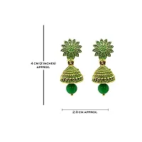 Traditional Wedding Temple Gold Meenakari Ethnic Antique South Indian Round Pearl Moti Feather Peacock Jhumkas Jhumka jhumki Earrings Combo set Ear rings For Women girls Ladies-thumb2