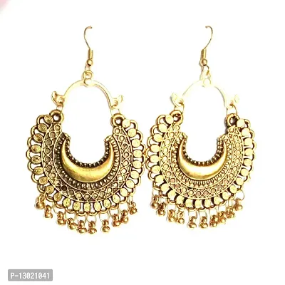 lightweight womens and girls fashion earrings moon layer gold oxidised earrings